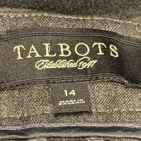 Talbots Womens Classic Slim Pants Size 14 Gray Polyester/Rayon Blend Side Zip - Picture 2 of 12